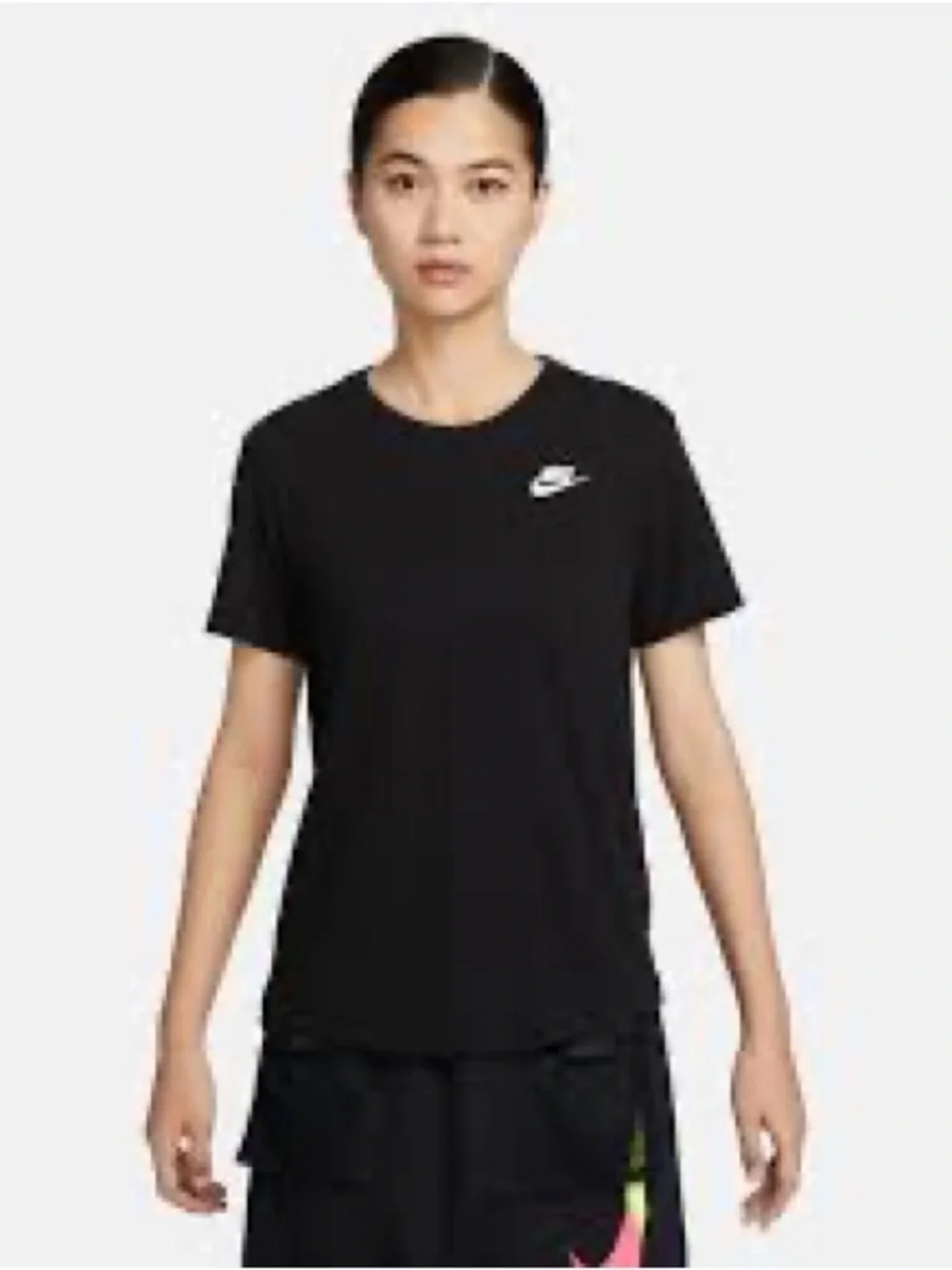 Nike Black T-Shirt with White Swoosh Logo